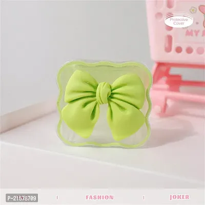 STRAPY 360 Full Protection for iPhone Charger with Lovely Design 3D Love Heart/Bow, Data Cable Bite USB Wire Saver Protector Fit for Apple 11 12 13 14 Pro Max Charger (Bow Shape, Green)-thumb2