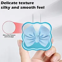 STRAPY 360 Full Protection for iPhone Charger with Lovely Design 3D Love Heart/Bow, Data Cable Bite USB Wire Saver Protector Fit for Apple 11 12 13 14 Pro Max Charger (Bow Shape, Blue)-thumb3