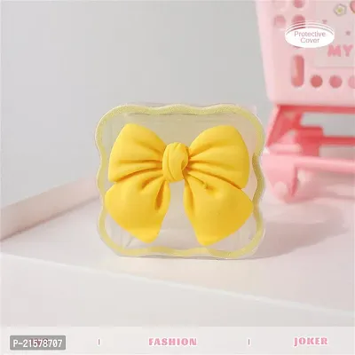 STRAPY 360 Full Protection for iPhone Charger with Lovely Design 3D Love Heart/Bow, Data Cable Bite USB Wire Saver Protector Fit for Apple 11 12 13 14 Pro Max Charger (Bow Shape, Yellow)-thumb2