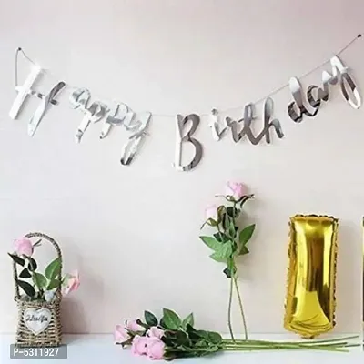 Rose Gold Happy Birthday Alphabets Letters Banner Decorations