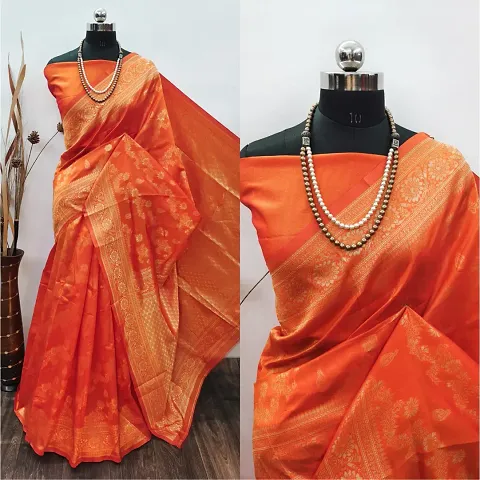 New In Silk Blend Saree with Blouse piece 