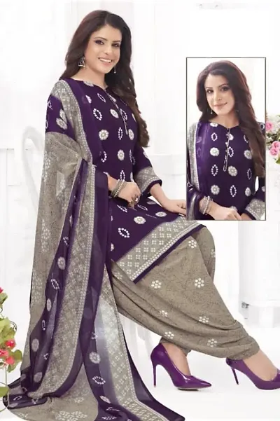 Beautiful American Crepe Dress Material with Dupatta