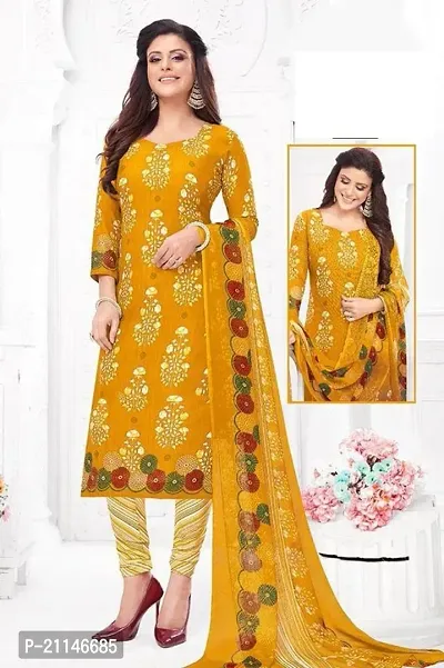 Stylish Crepe Printed Dress Material with Dupatta-thumb0