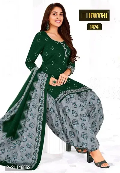 Stylish Crepe Printed Dress Material with Dupatta-thumb0