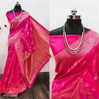 Fancy Silk Blend Saree with Blouse Piece for Women