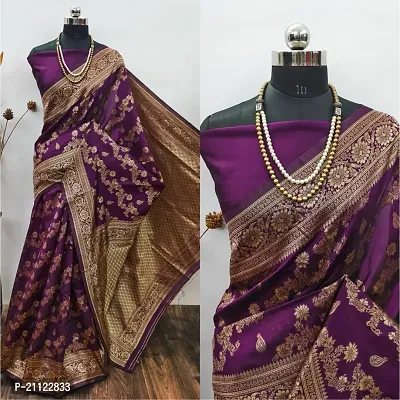 Fancy Silk Blend Saree with Blouse Piece for Women