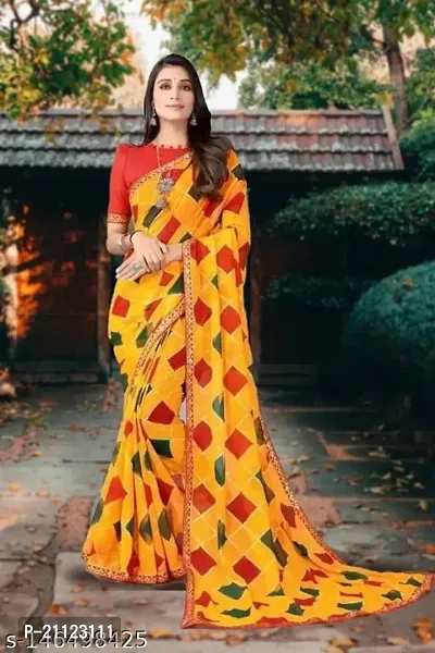 Fancy Georgette Saree with Blouse Piece for Women