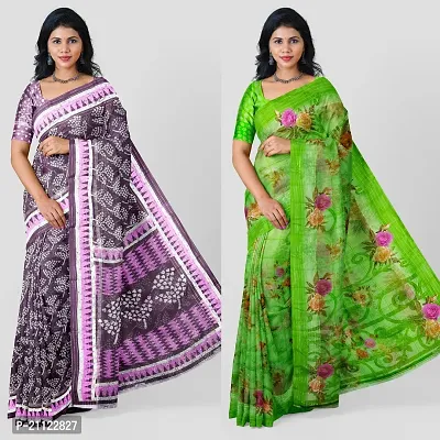 Fancy Georgette Sarees with Blouse Piece for Women Combo-thumb0