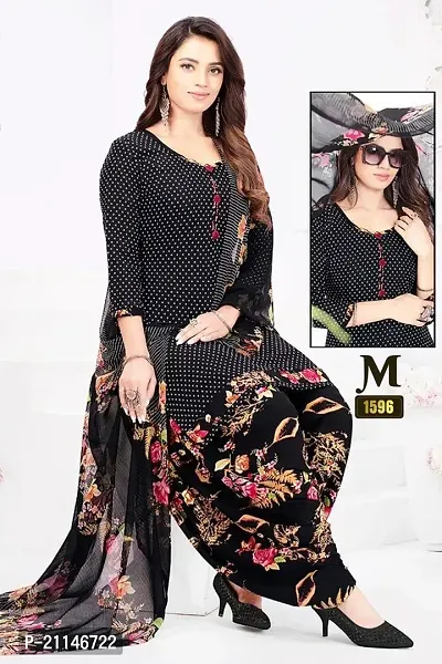 Stylish Chiffon Printed Dress Material with Dupatta-thumb0