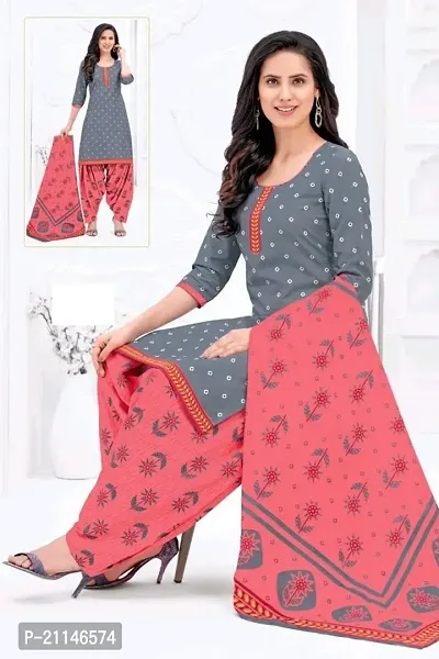 Stylish Crepe Checked Dress Material with Dupatta