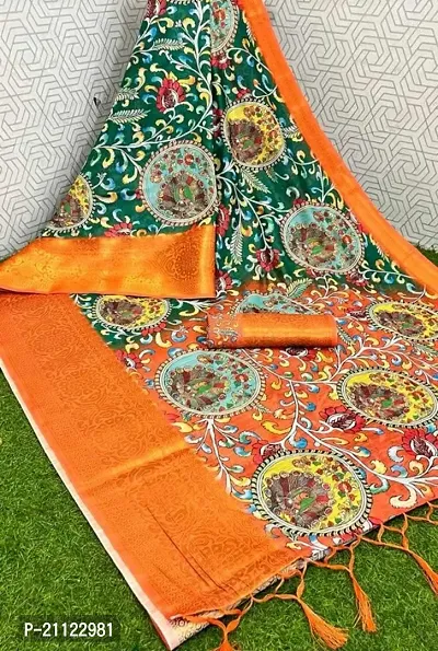 Fancy Cotton Silk Saree with Blouse Piece for Women-thumb0