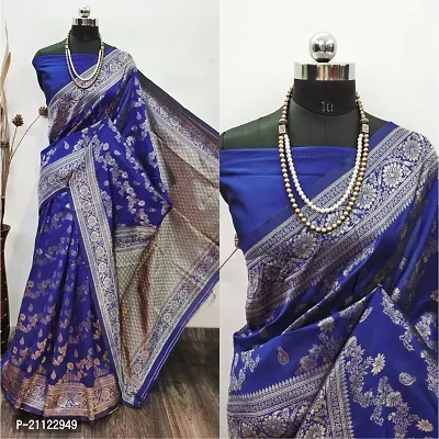 Fancy Silk Blend Saree with Blouse Piece for Women-thumb0