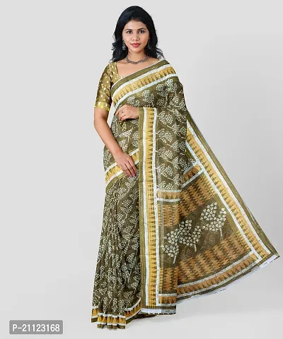 Fancy Cotton Silk Saree with Blouse Piece for Women-thumb0