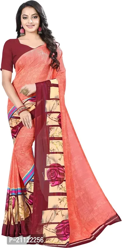 Fancy Georgette Saree with Blouse Piece for Women