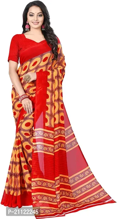 Fancy Georgette Saree with Blouse Piece for Women