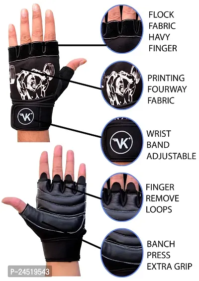 Fitness Sports Gloves for Men  Women, Gloves Gym Workout  Accessories Men, Men Workout Sports  Fitness Gloves, Hand Gloves Gym Men, Grip Gloves, Exercise Gloves (Black)-thumb0