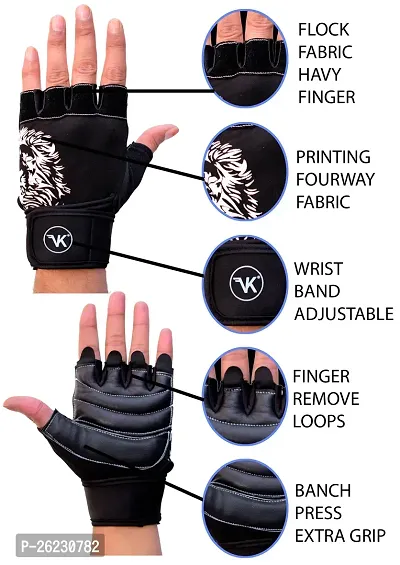 VK Fashions Gym Gloves for Men with Wrist Support Accessories, Gym Gloves for Women for Weightlifting, Gloves for Gym Workout for Training, Exercise, Cycling Gloves, Bike Sports Gloves