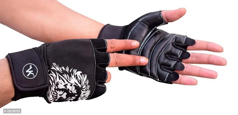 VK Fashions Gym Gloves for Men with Wrist Support Accessories, Gym Gloves for Women for Weightlifting, Gloves for Gym Workout for Training, Exercise, Cycling Gloves, Bike Sports Gloves-thumb4