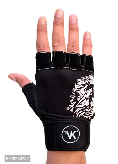 VK Fashions Gym Gloves for Men with Wrist Support Accessories, Gym Gloves for Women for Weightlifting, Gloves for Gym Workout for Training, Exercise, Cycling Gloves, Bike Sports Gloves-thumb3