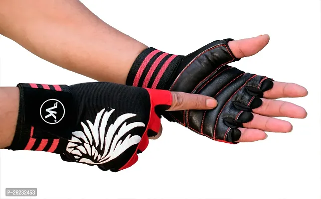 VK Fashions Gym Gloves for Men with Wrist Support Accessories, Gym Gloves for Women for Weightlifting, Gloves for Gym Workout for Training, Exercise, Cycling Gloves, Bike Sports Gloves-thumb4