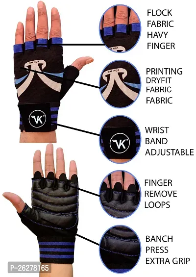 VK Fashions Gym Gloves for Men with Wrist Support Accessories, Gym Gloves for Women for Weightlifting, Gloves for Gym Workout for Training, Exercise, Cycling Gloves, Bike Sports Gloves-thumb0