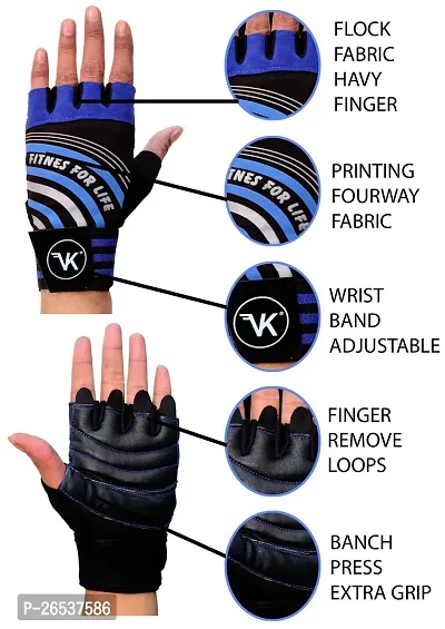 VK Fashions Gym Gloves for Men with Wrist Support Accessories, Gym Gloves for Women for Weightlifting, Gloves for Gym Workout for Training, Exercise, Cycling Gloves, Bike Sports Gloves