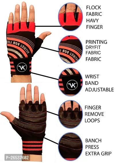 VK Fashions Gym Gloves for Men with Wrist Support Accessories, Gym Gloves for Women for Weightlifting, Gloves for Gym Workout for Training, Exercise, Cycling Gloves, Bike Sports Gloves