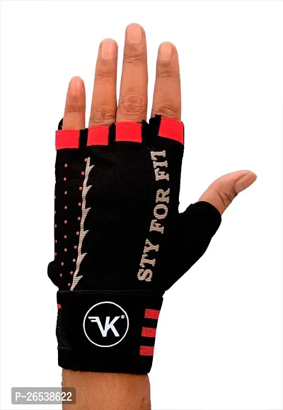 VK Fashions Gym Gloves for Men with Wrist Support Accessories, Gym Gloves for Women for Weightlifting, Gloves for Gym Workout for Training, Exercise, Cycling Gloves, Bike Sports Gloves-thumb2