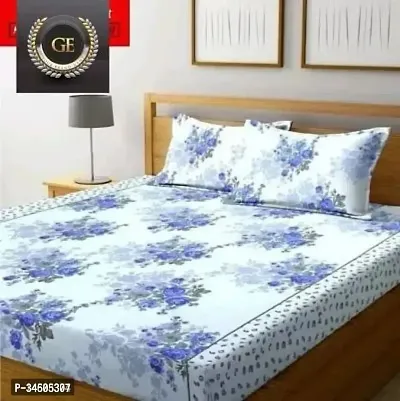 Comfortable Cotton Printed Double Bedsheet with Two Pillow Covers-thumb0