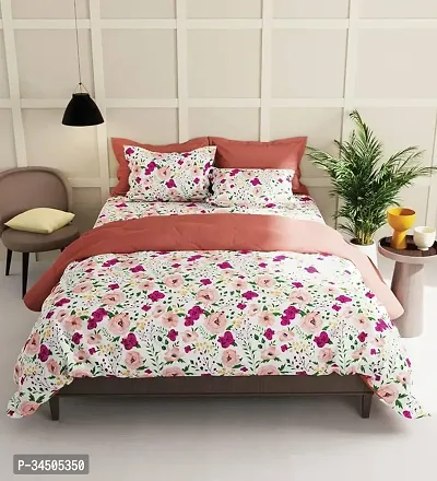 Comfortable Cotton Printed Double Bedsheet with Two Pillow Covers-thumb0