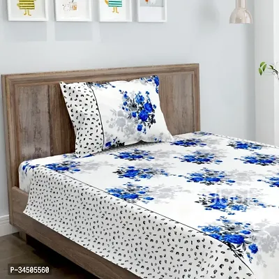 Comfortable Cotton Printed Double Bedsheet with Two Pillow Covers-thumb0