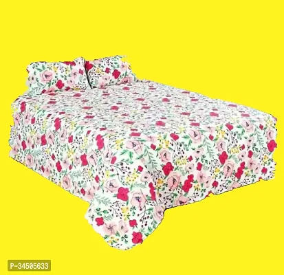 Comfortable Cotton Printed Double Bedsheet with Two Pillow Covers-thumb0