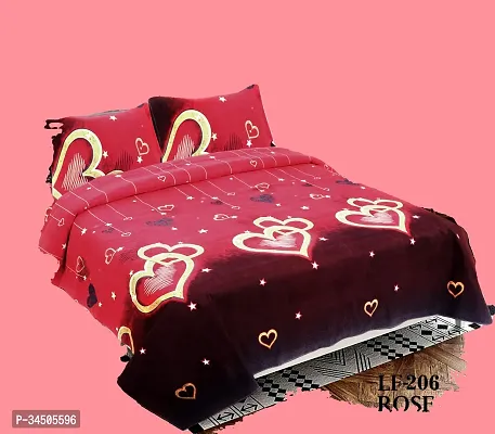 Comfortable Cotton Printed Double Bedsheet with Two Pillow Covers-thumb0