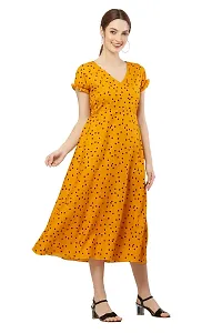Micro Mount Mustard Polka Crep Dresss-thumb1