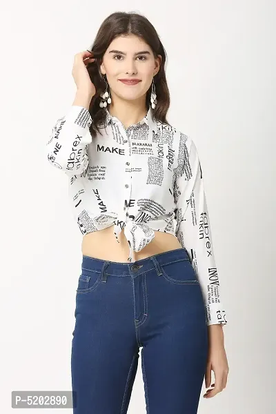 Women Cotton Blend Printed Crop Top