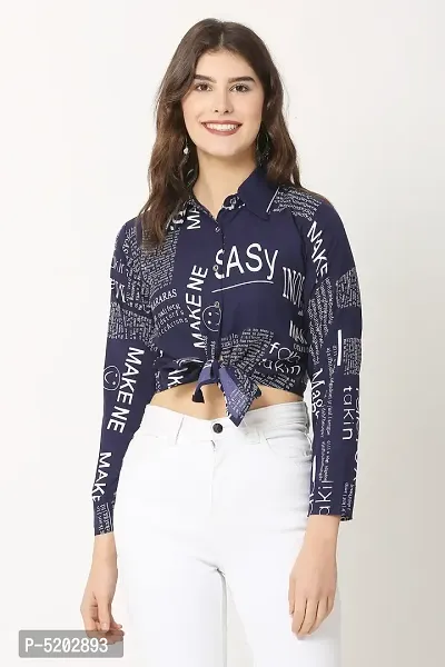 Women Cotton Blend Printed Crop Top