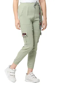 Stylish Beige Polyester Viscose Blend Self Design Joggers For Women-thumb2