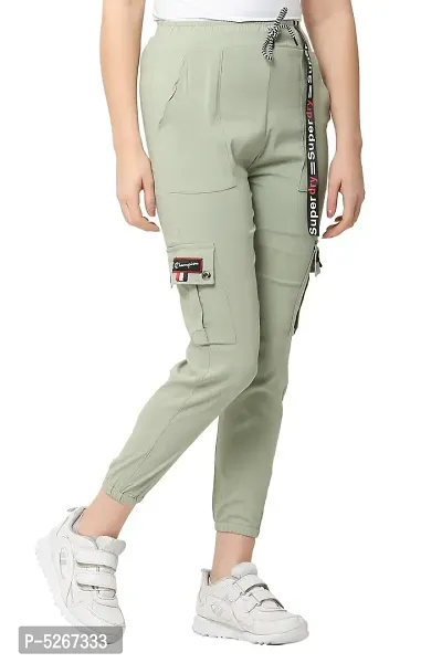 Stylish Beige Polyester Viscose Blend Self Design Joggers For Women-thumb3