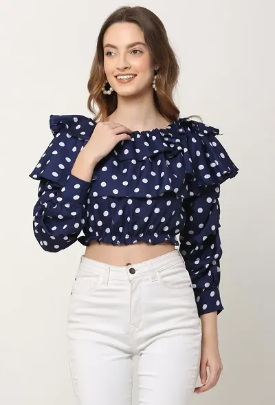 Women Polka Crop Top