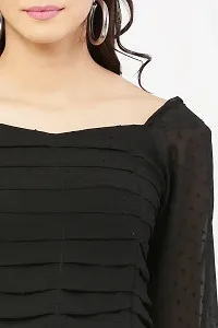 Women Black Chiffon Casual Top-thumb4