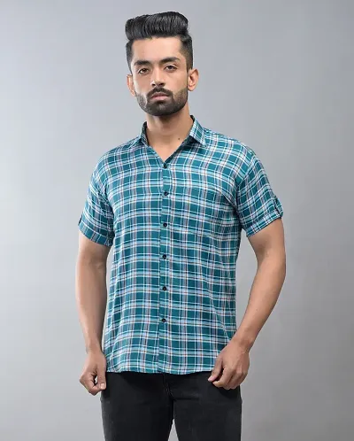 BASE 41 Men's Checkered Slim Fit Casual Shirt