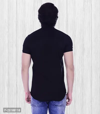 Stylish Black Cotton Blend Short Sleeves Shirt For Men-thumb2