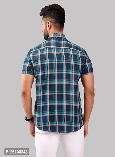 Stylish Multicoloured Cotton Blend Short Sleeves Shirt For Men-thumb2