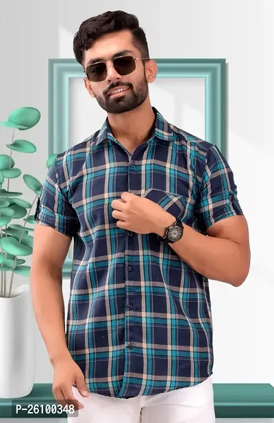 Stylish Multicoloured Cotton Blend Short Sleeves Shirt For Men