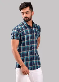 Stylish Multicoloured Cotton Blend Short Sleeves Shirt For Men-thumb2