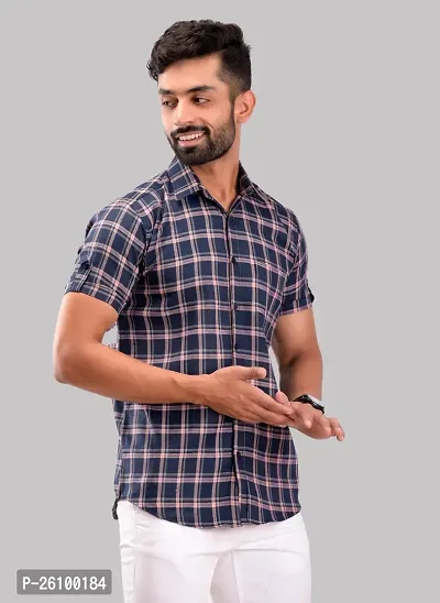 Stylish Multicoloured Cotton Blend Short Sleeves Shirt For Men-thumb3