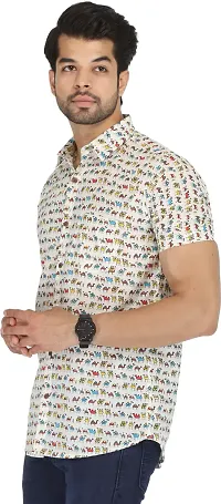 Stylish Multicoloured Cotton Blend Short Sleeves Shirt For Men-thumb2