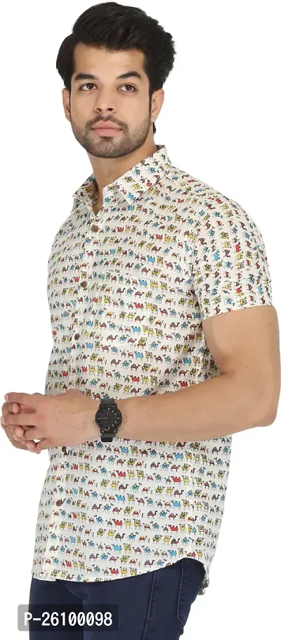 Stylish Multicoloured Cotton Blend Short Sleeves Shirt For Men-thumb3