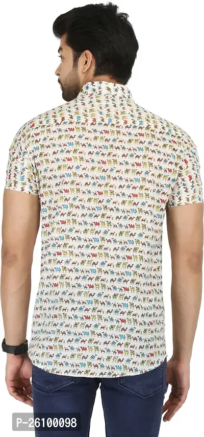 Stylish Multicoloured Cotton Blend Short Sleeves Shirt For Men-thumb2