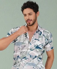 Men Slim Fit Printed Spread Collar Casual Shirt-thumb1